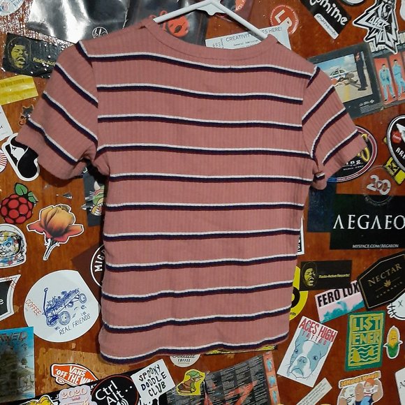 Striped Pink Forever21 Tee - Picture 4 of 4